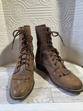 LAREDO Vintage Roper Lace-Up Boots Size 7